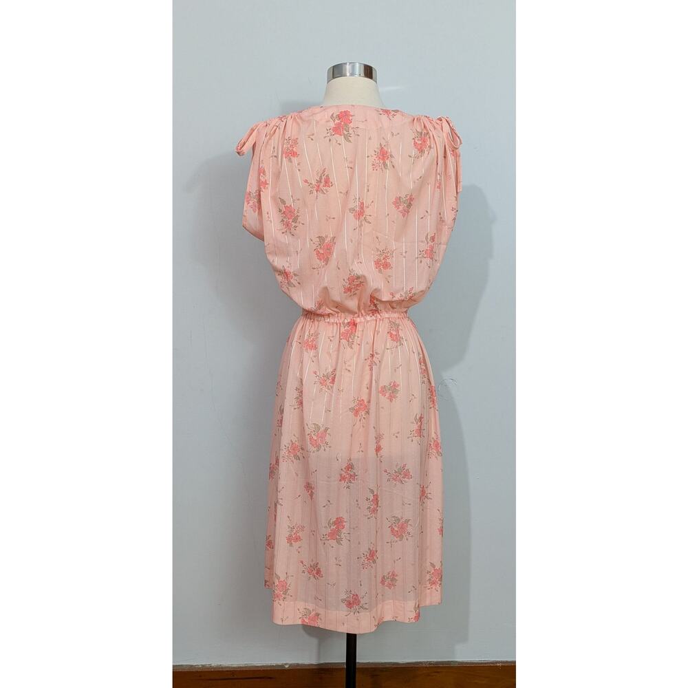 70s Peach Semi-Sheer Dress - Picture 3 of 5